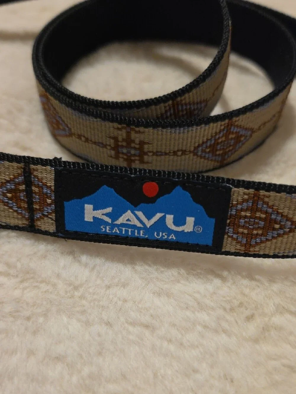 Kavu Men’s Black and Tan Patterned Web Belt
